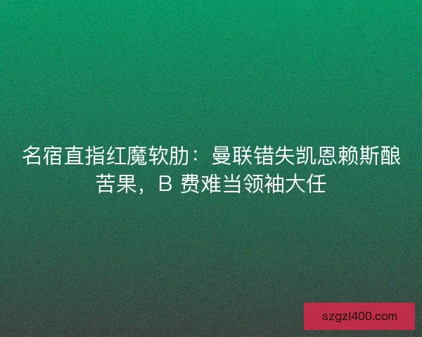 名宿直指红魔软肋：曼联错失凯恩赖斯酿苦果，B 费难当领袖大任